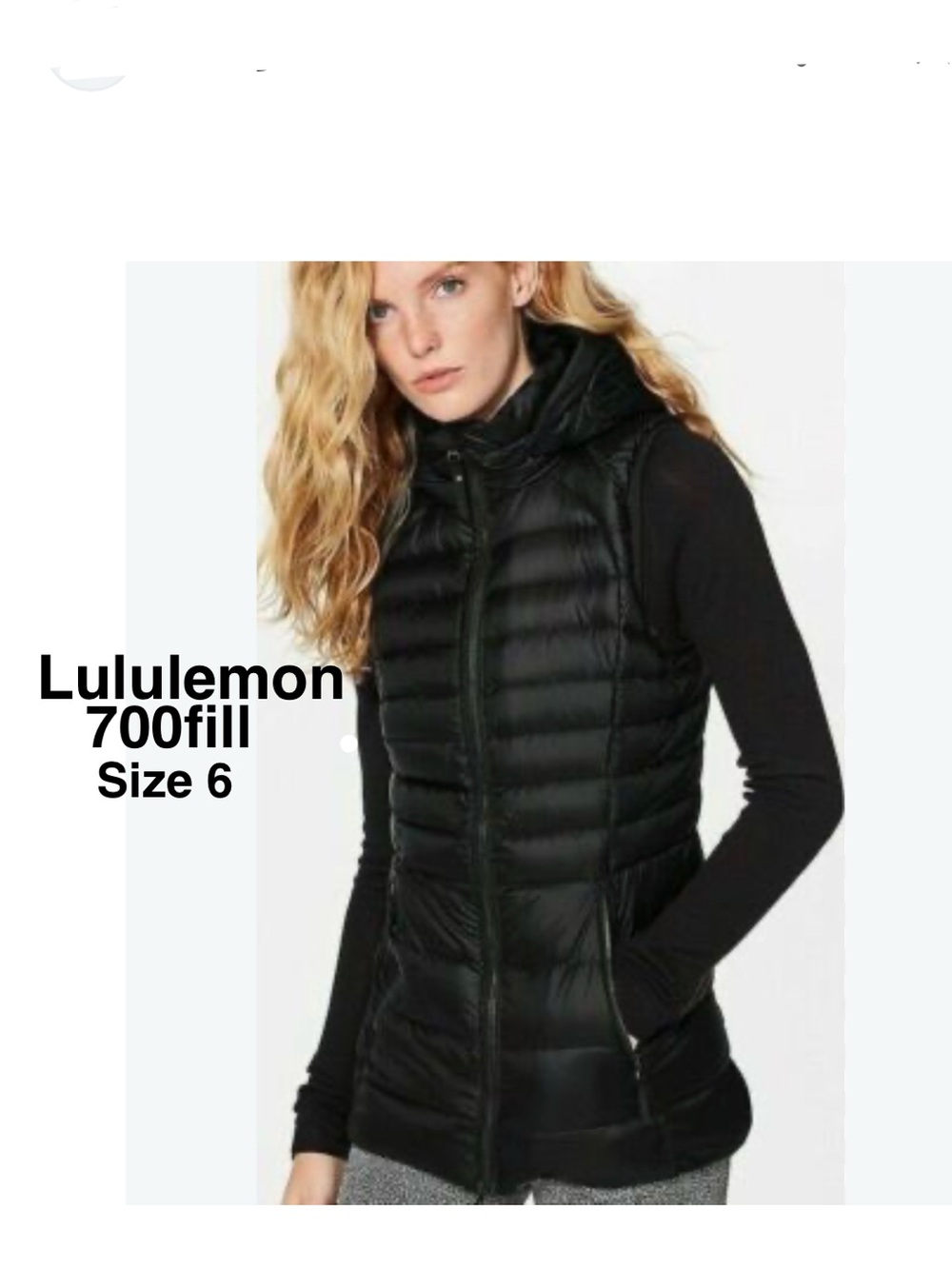 Lululemon Down For It Vest Black size 6 black ⭐️⭐️⭐️⭐️